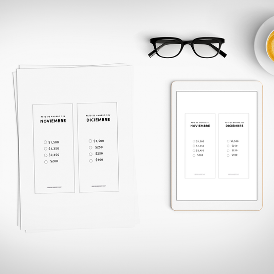 Paquete de Retos de Ahorro Mensual 35k – Plantillas Digitales Reutilizables