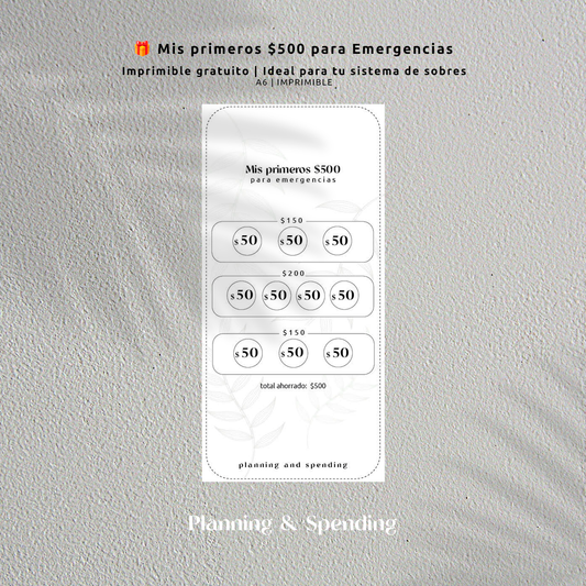 Mini Reto de Ahorro | Mis primeros $500 para Emergencias
