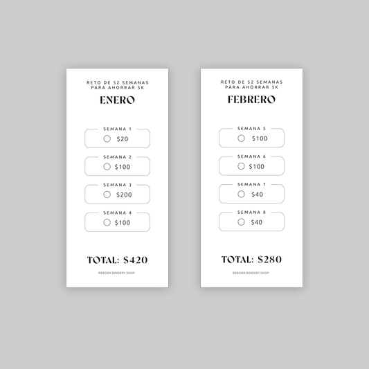 Paquete de Retos de Ahorro Mensual 5k – Plantillas Digitales Reutilizables