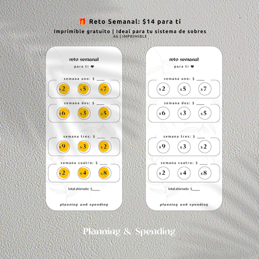 Reto Semanal: $14 para ti – Descarga Gratuita