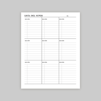 Organiza tus Compras de Supermercado con Eficiencia - Lista Digital Minimalista en PDF