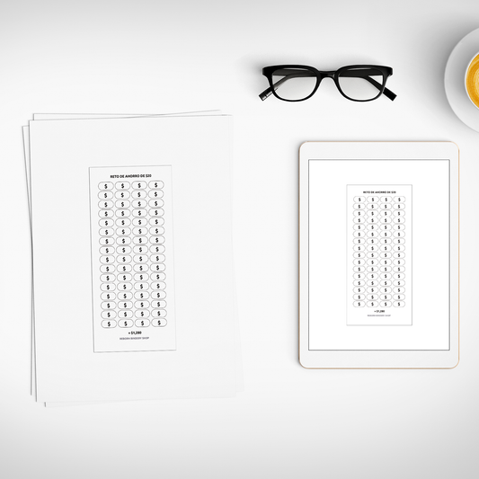 Reto de Ahorro $20 – Plantilla Digital Reutilizable
