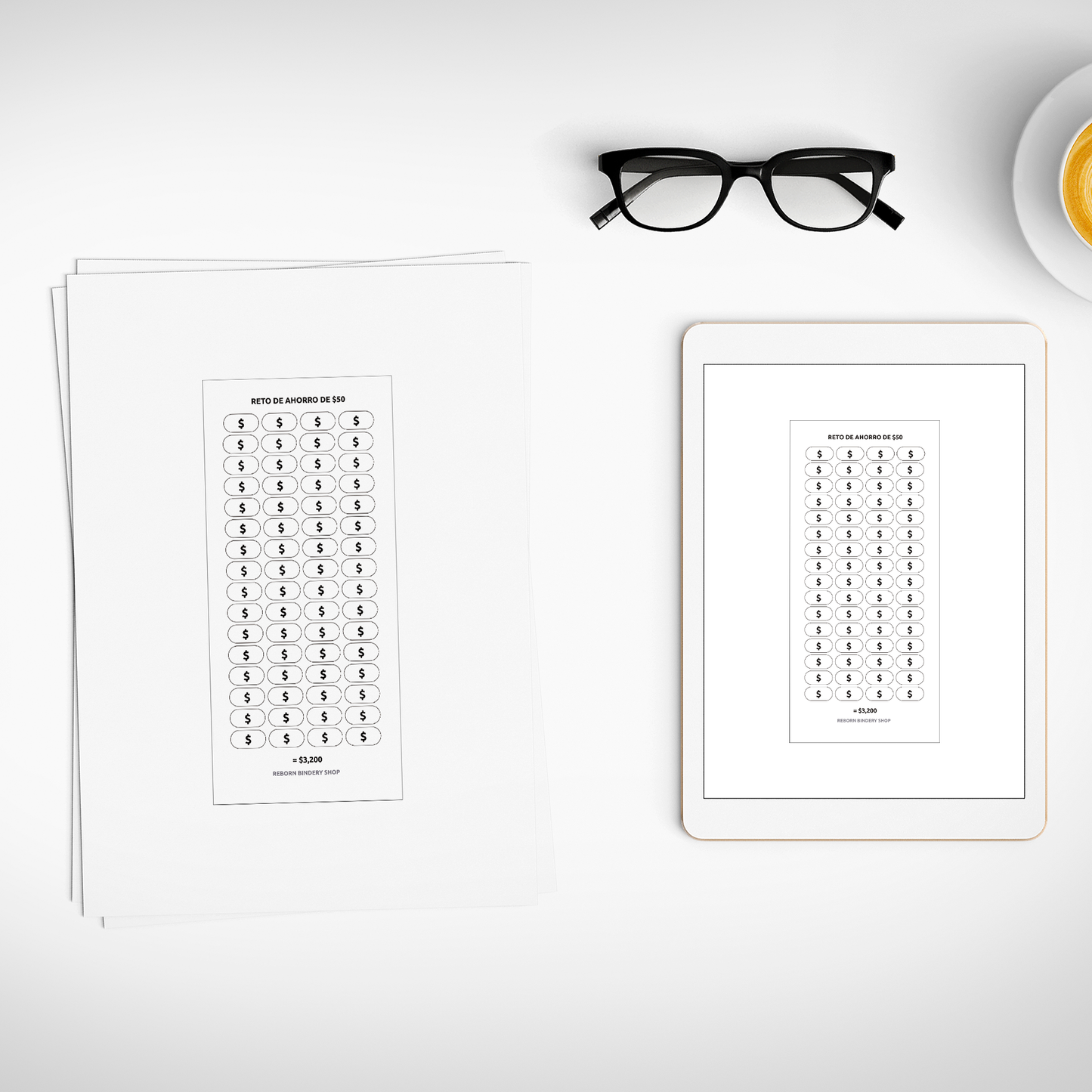 Reto de Ahorro $50 – Plantilla Digital Reutilizable