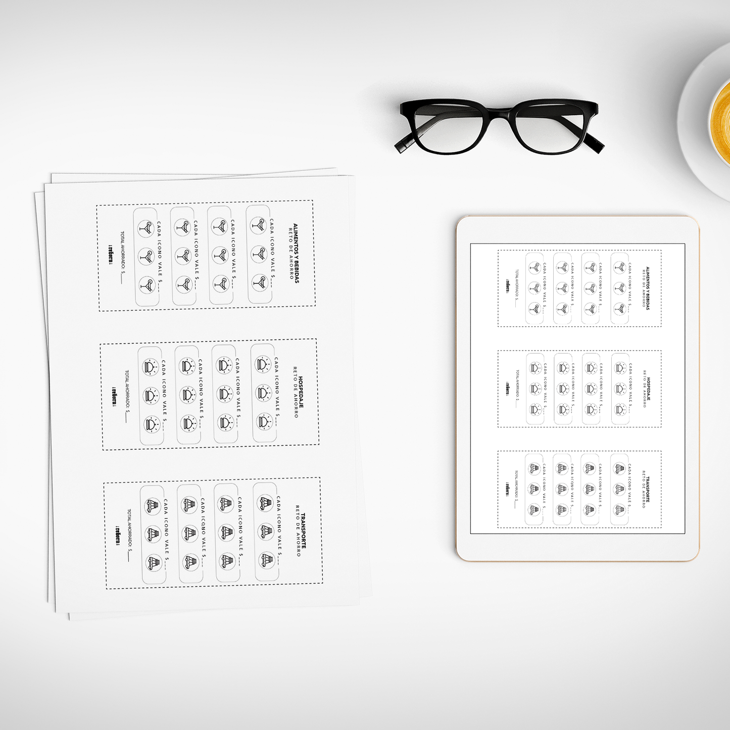 Retos de Ahorro para Viajes – Formato A6 | Descarga Digital