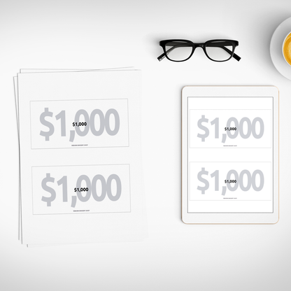 Separadores de Efectivo $1,000 – Plantillas Digitales para Cash Stuffing