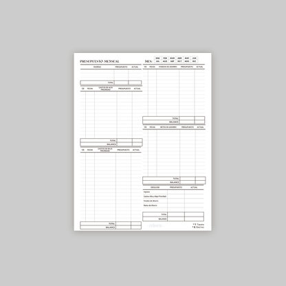 A4 Monthly Budget - Digital Download