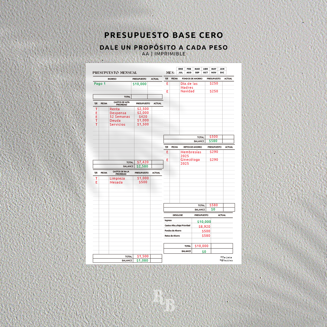 A4 Monthly Budget - Digital Download