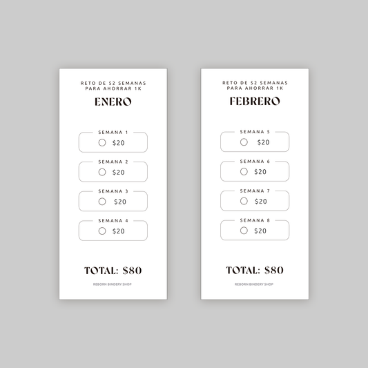 Paq. de Retos Ahorro Mensual 1k - Descarga Digital